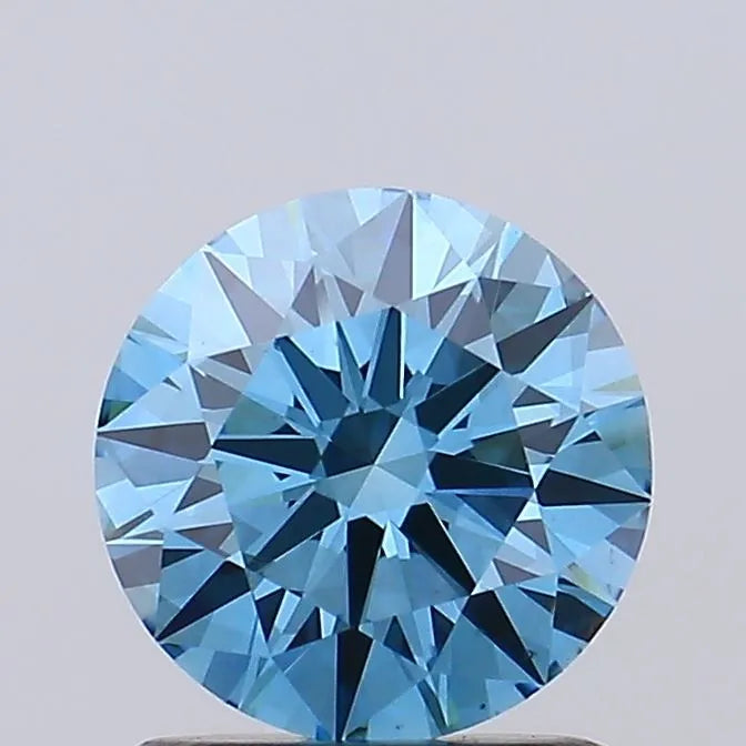 1.04ct Round Lab Grown Diamond (Colour Fancy Vivid Blue, Clarity VS2, Cut ID, IGI Certified)