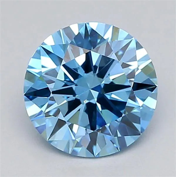 1.04ct Round Lab Grown Diamond (Colour Fancy Vivid Blue, Clarity VVS2, Cut ID, IGI Certified)