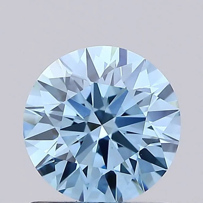 1.04ct Round Lab Grown Diamond (Colour Fancy Vivid Blue, Clarity VVS2, Cut ID, IGI Certified)