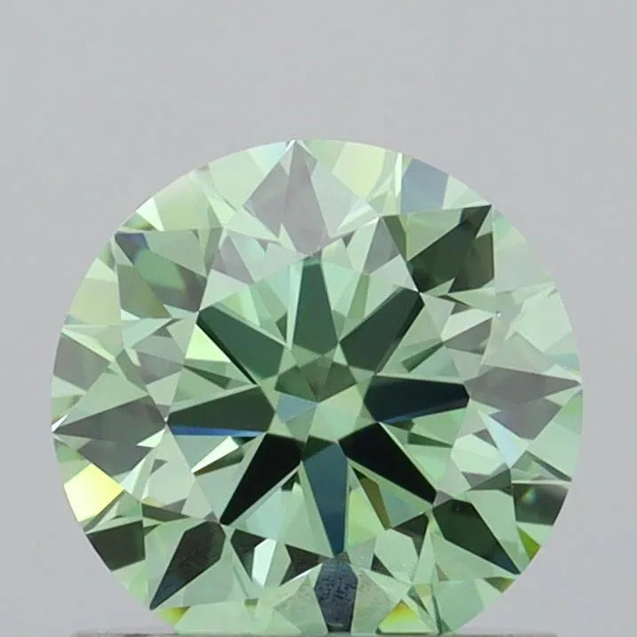 1.04ct Round Lab Grown Diamond (Colour Fancy Vivid Green, Clarity FL, Cut ID, IGI Certified)