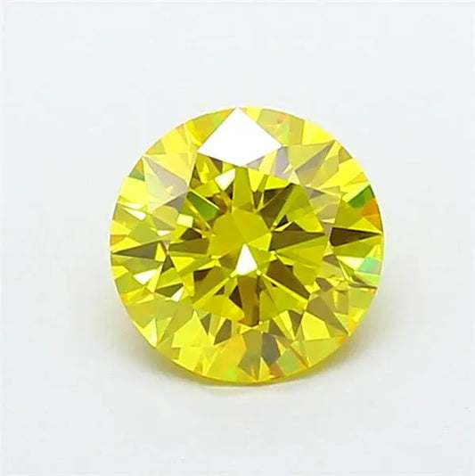 1.04ct Round Lab Grown Diamond (Colour Fancy Vivid Yellow, Clarity VVS2, Cut ID, IGI Certified)