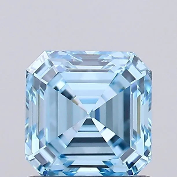 1.05ct Asscher Lab Grown Diamond (Colour Fancy Vivid Blue, Clarity VVS2, IGI Certified)
