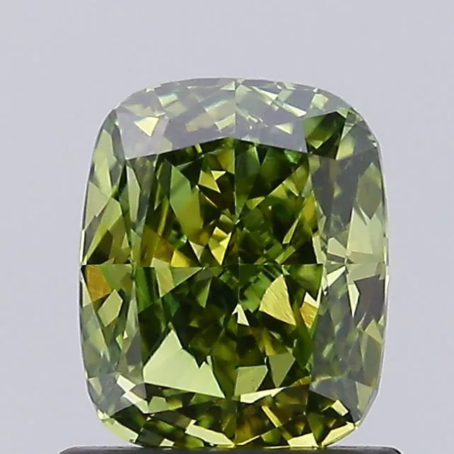 1.05ct Cushion modified Lab Grown Diamond (Colour Fancy Vivid Green, Clarity VVS2, IGI Certified)