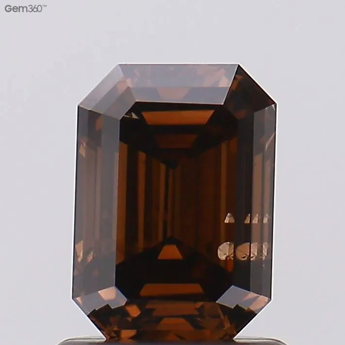 1.05ct Emerald Lab Grown Diamond (Colour Fancy Deep Brown, Clarity SI2, IGI Certified)