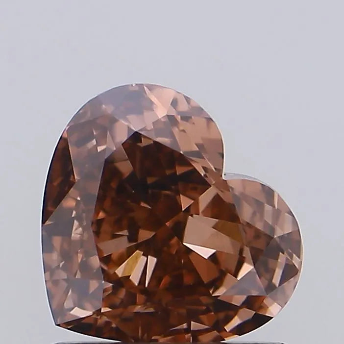 1.05ct Heart Lab Grown Diamond (Colour Fancy Brown, Clarity VVS2, IGI Certified)
