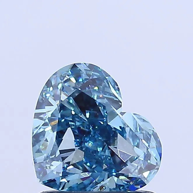 1.05ct Heart Lab Grown Diamond (Colour Fancy Vivid Blue, Clarity VS1, IGI Certified)