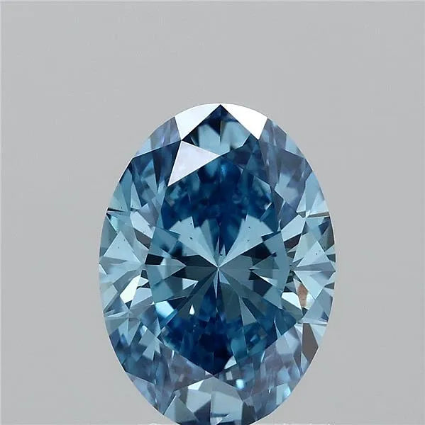 1.05ct Oval Lab Grown Diamond (Colour Fancy Vivid Blue, Clarity VS1, IGI Certified)
