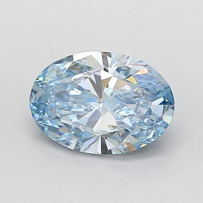 1.05ct Oval Lab Grown Diamond (Colour Fancy Vivid Blue, Clarity VVS2, IGI Certified)