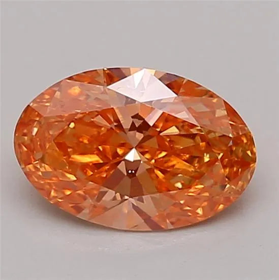 1.05ct Oval Lab Grown Diamond (Colour Fancy Vivid Orange, Clarity VS1, Cut EX, IGI Certified)