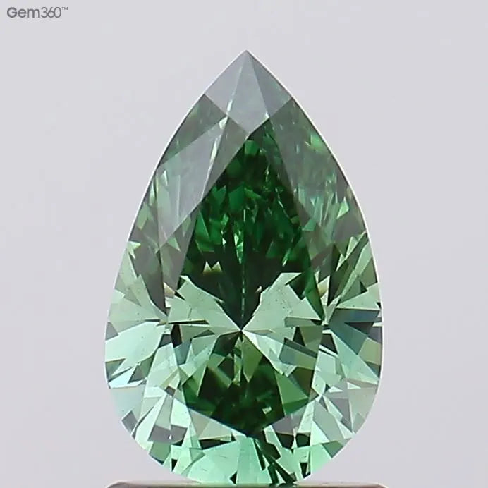 1.05ct Pear Lab Grown Diamond (Colour Fancy Vivid Green, Clarity VS2, IGI Certified)