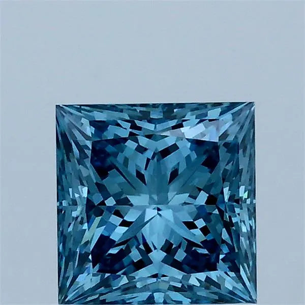 1.05ct Princess Lab Grown Diamond (Colour Fancy Vivid Blue, Clarity VS1, IGI Certified)