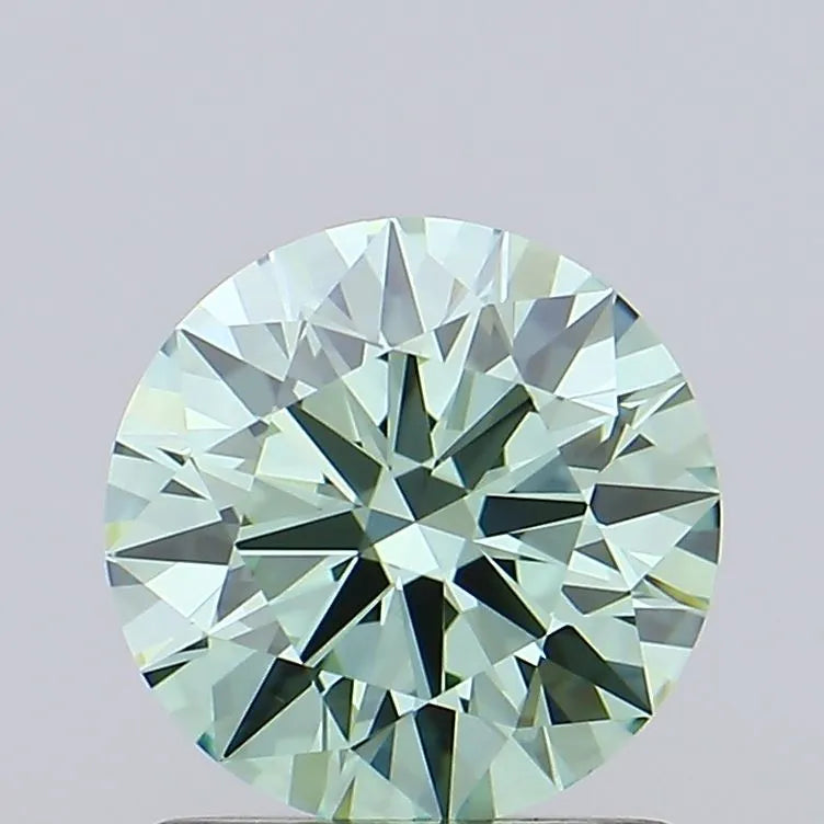 1.05ct Round Lab Grown Diamond (Colour Fancy Vivid Green, Clarity VVS1, Cut ID, IGI Certified)