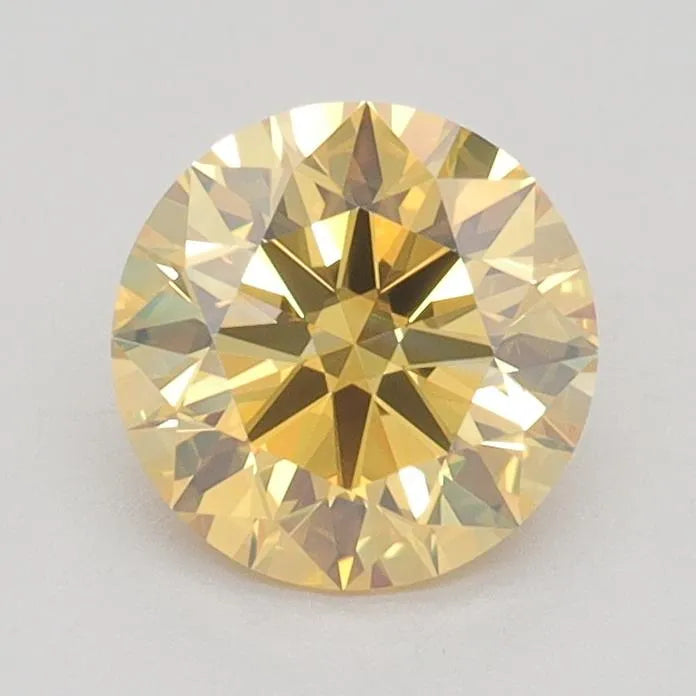 1.05ct Round Lab Grown Diamond (Colour Fancy Vivid Yellow, Clarity VVS1, Cut ID, IGI Certified)