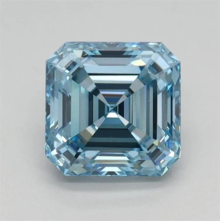1.05ct Square emerald Lab Grown Diamond (Colour Fancy Intense Blue, Clarity VVS2, IGI Certified)