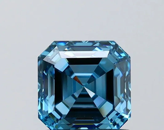 1.06ct Asscher Lab Grown Diamond (Colour Fancy Vivid Blue, Clarity VVS1, IGI Certified)