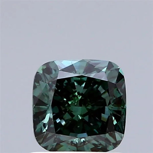 1.06ct Cushion modified Lab Grown Diamond (Colour Fancy Deep Green, Clarity VS2, IGI Certified)