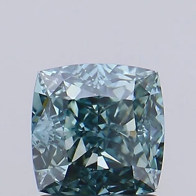 1.06ct Cushion modified Lab Grown Diamond (Colour Fancy Vivid Green, Clarity VVS2, IGI Certified)