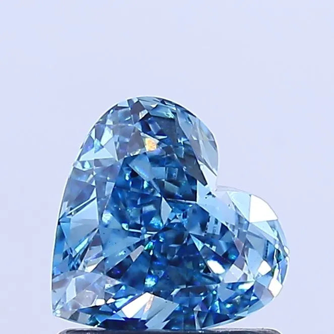 1.06ct Heart Lab Grown Diamond (Colour Fancy Vivid Blue, Clarity VS2, IGI Certified)