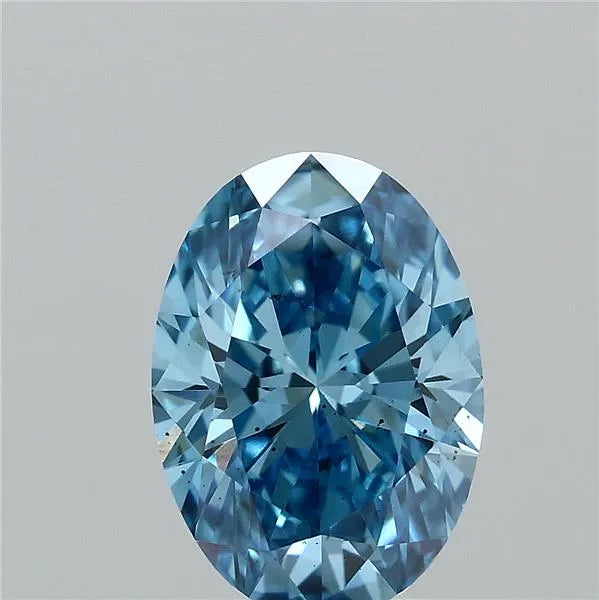1.06ct Oval Lab Grown Diamond (Colour Fancy Vivid Blue, Clarity SI1, IGI Certified)