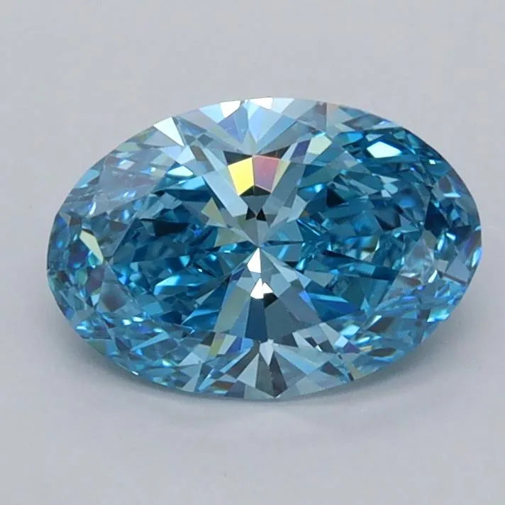 1.06ct Oval Lab Grown Diamond (Colour Fancy Vivid Blue, Clarity VVS1, IGI Certified)
