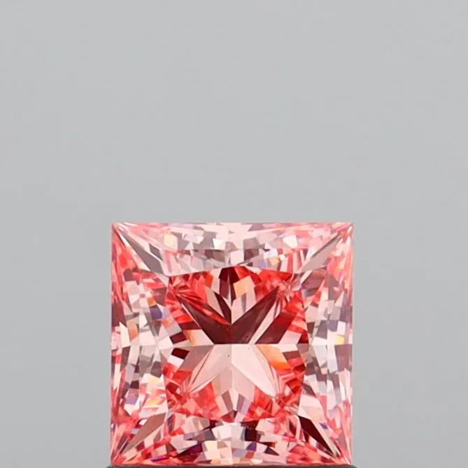 1.06ct Princess Lab Grown Diamond (Colour Fancy Vivid Pink, Clarity VS1, IGI Certified)