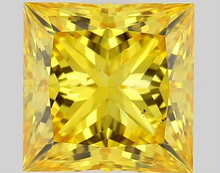 1.06ct Princess Lab Grown Diamond (Colour Fancy Vivid Yellow, Clarity SI1, IGI Certified)