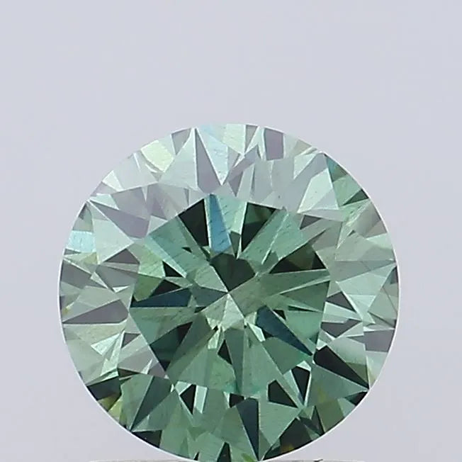 1.06ct Round Lab Grown Diamond (Colour Fancy Vivid Green, Clarity SI1, Cut EX, IGI Certified)