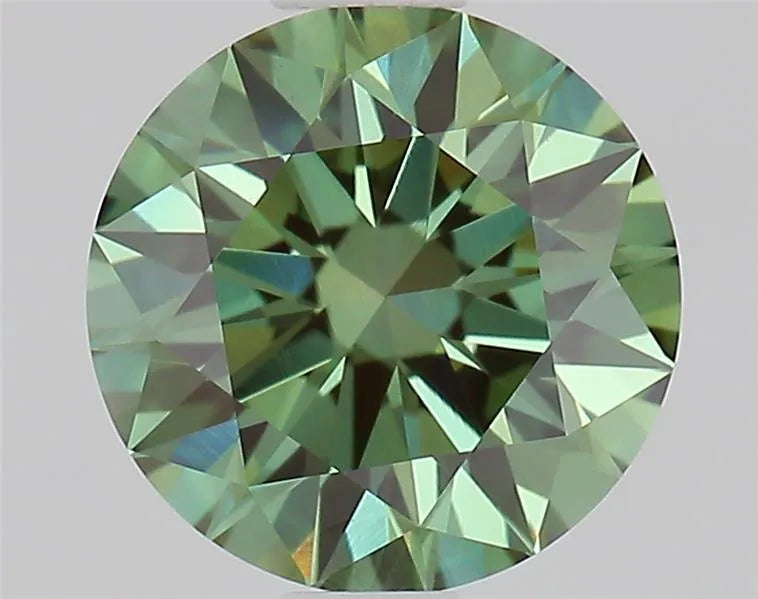 1.06ct Round Lab Grown Diamond (Colour Fancy Vivid Green, Clarity VS1, Cut ID, IGI Certified)