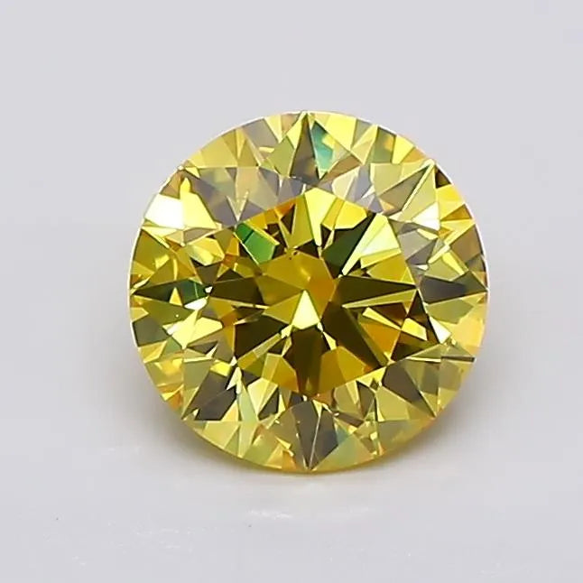 1.06ct Round Lab Grown Diamond (Colour Fancy Vivid Yellow, Clarity VS2, Cut ID, IGI Certified)