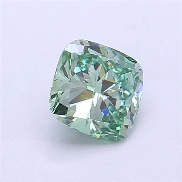 1.07ct Cushion modified Lab Grown Diamond (Colour Fancy Vivid Green, Clarity VVS2, IGI Certified)