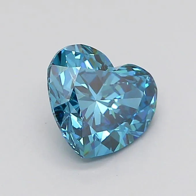 1.07ct Heart Lab Grown Diamond (Colour Fancy Vivid Blue, Clarity VVS2, IGI Certified)