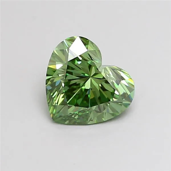 1.07ct Heart Lab Grown Diamond (Colour Fancy Vivid Green, Clarity VVS2, IGI Certified)
