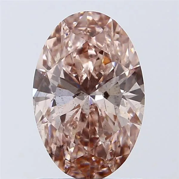 1.07ct Oval Lab Grown Diamond (Colour Fancy Intense Brownish Pink, Clarity SI2, IGI Certified)