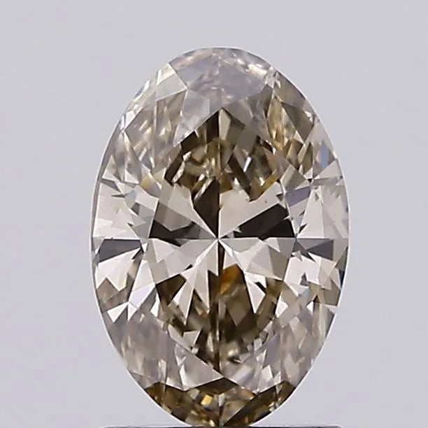 1.07ct Oval Lab Grown Diamond (Colour Fancy Light Brown Gray, Clarity SI1, IGI Certified)