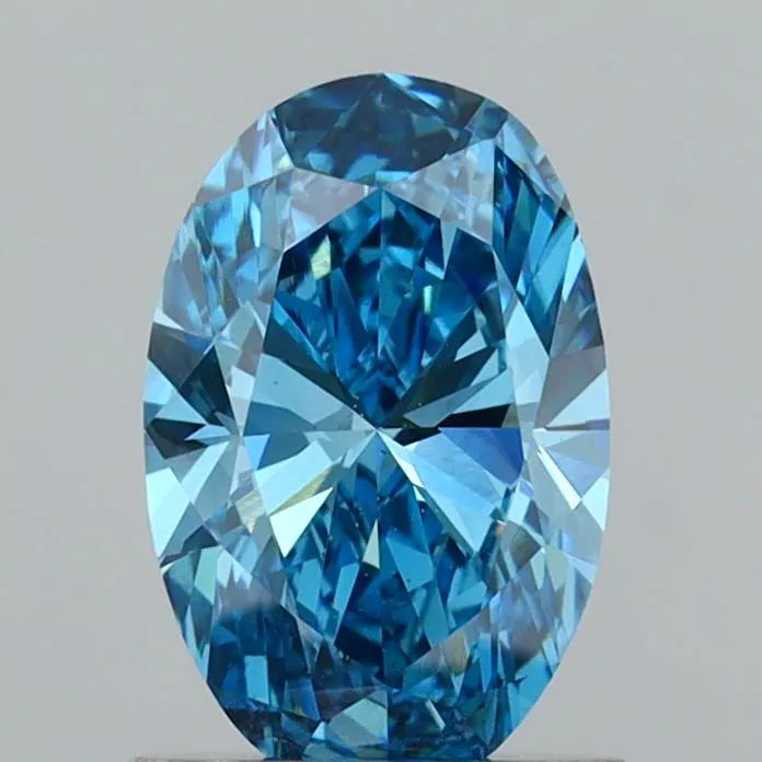 1.07ct Oval Lab Grown Diamond (Colour Fancy Vivid Blue, Clarity VS1, IGI Certified)