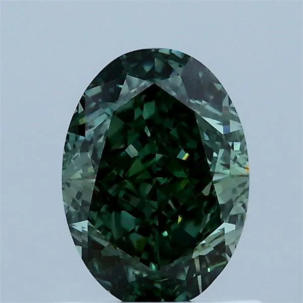 1.07ct Oval Lab Grown Diamond (Colour Fancy Vivid Green, Clarity VVS2, IGI Certified)