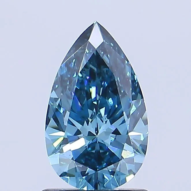 1.07ct Pear Lab Grown Diamond (Colour Fancy Vivid Blue, Clarity VS1, IGI Certified)