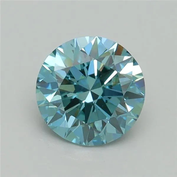 1.07ct Round Lab Grown Diamond (Colour Fancy Intense Greenish Blue, Clarity VS1, Cut ID, IGI Certified)