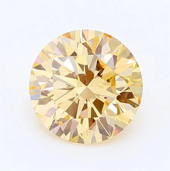 1.07ct Round Lab Grown Diamond (Colour Fancy Light Brownish Yellow, Clarity VS1, Cut ID, IGI Certified)