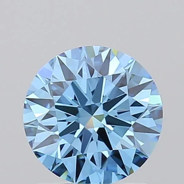1.07ct Round Lab Grown Diamond (Colour Fancy Vivid Blue, Clarity VVS2, Cut ID, IGI Certified)