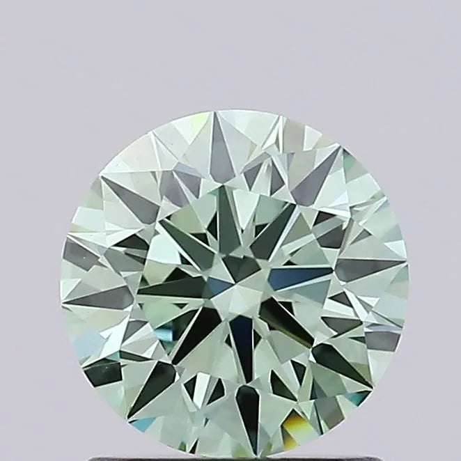 1.07ct Round Lab Grown Diamond (Colour Fancy Vivid Green, Clarity VVS1, Cut ID, IGI Certified)