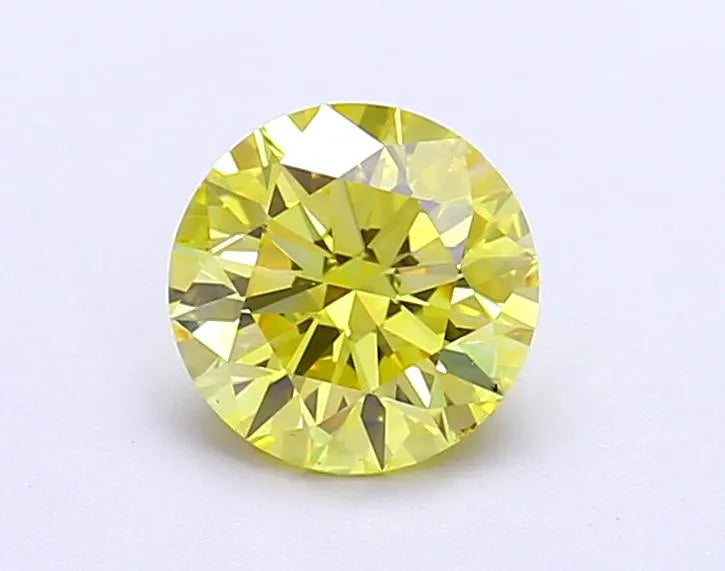 1.07ct Round Lab Grown Diamond (Colour Fancy Vivid Yellow, Clarity VVS1, Cut ID, IGI Certified)
