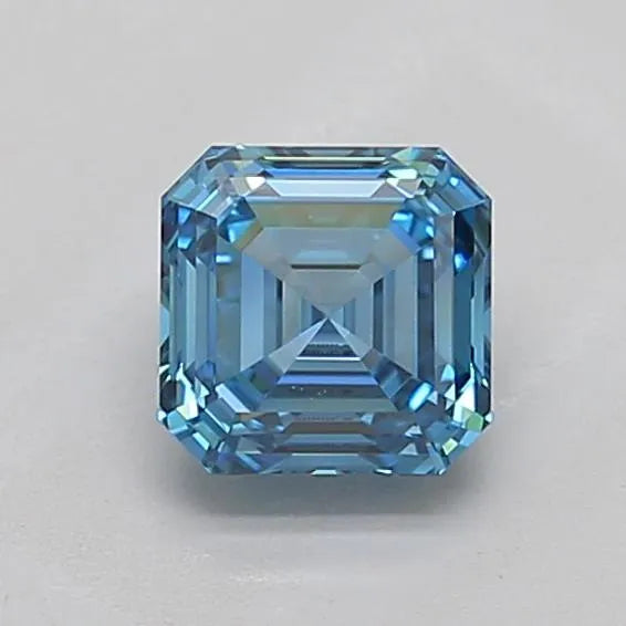 1.08ct Asscher Lab Grown Diamond (Colour Fancy Vivid Blue, Clarity VVS2, IGI Certified)