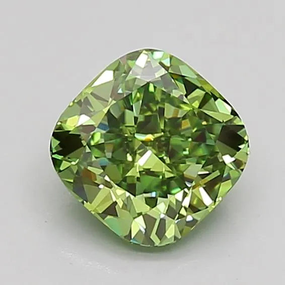 1.08ct Cushion modified Lab Grown Diamond (Colour Fancy Vivid Green, Clarity VVS2, IGI Certified)