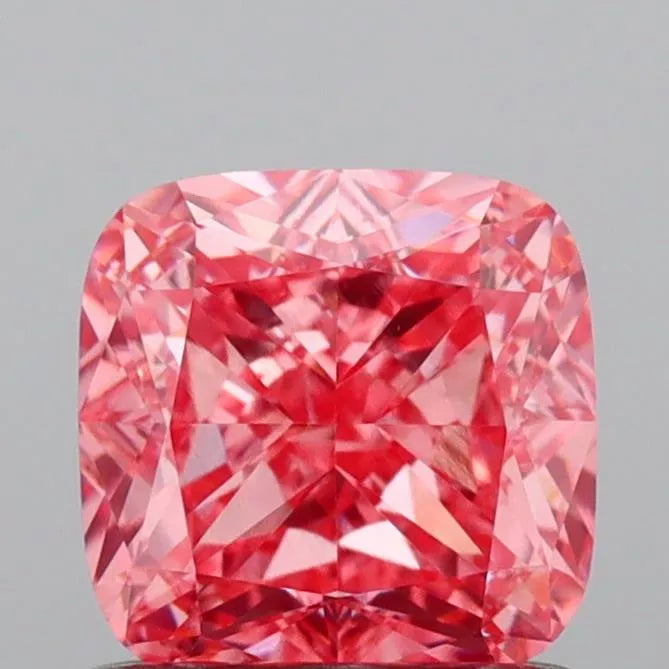 1.08ct Cushion modified Lab Grown Diamond (Colour Fancy Vivid Pink, Clarity VVS2, IGI Certified)