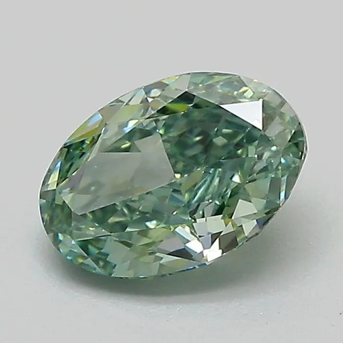 1.08ct Oval Lab Grown Diamond (Colour Fancy Vivid Green, Clarity VVS2, IGI Certified)