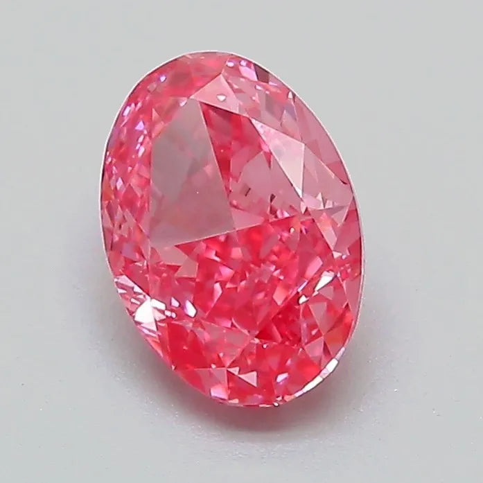 1.08ct Oval Lab Grown Diamond (Colour Fancy Vivid Pink, Clarity VS1, IGI Certified)