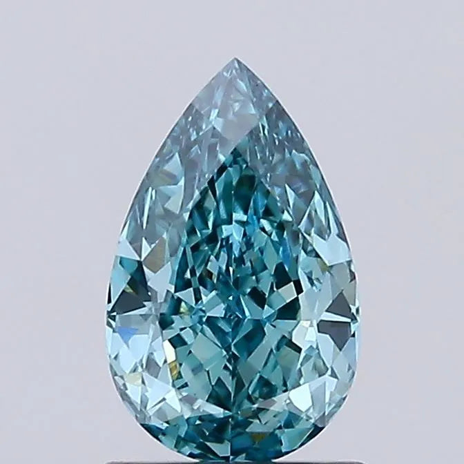 1.08ct Pear Lab Grown Diamond (Colour Fancy Vivid Blueish Green, Clarity VVS2, IGI Certified)