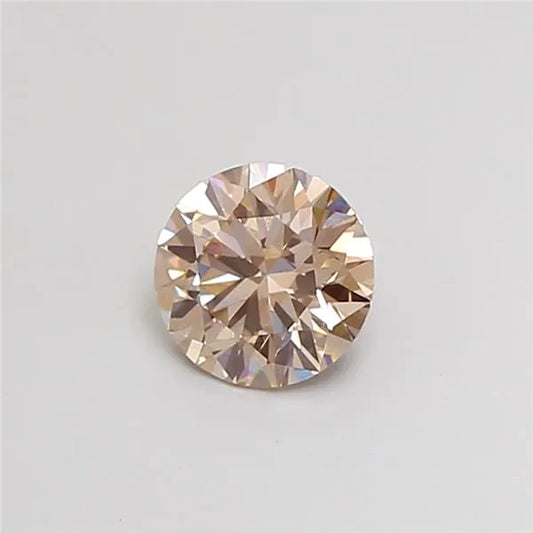 1.08ct Round Lab Grown Diamond (Colour Fancy Light Brown, Clarity VVS2, Cut ID, IGI Certified)