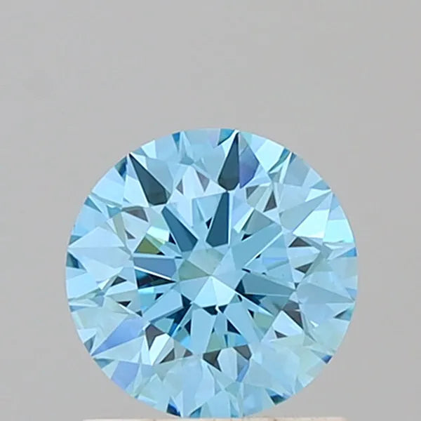 1.08ct Round Lab Grown Diamond (Colour Fancy Vivid Blue, Clarity VS1, Cut ID, IGI Certified)